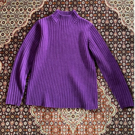 [USED] パープル💜リブニット