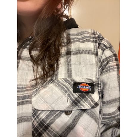 [USED] Dickies 綿入りフードネル BLK/GRY