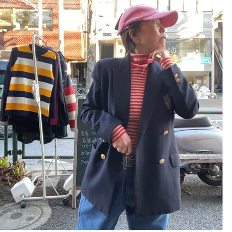[USED] エンブレム付き♡ダブル紺ブレ