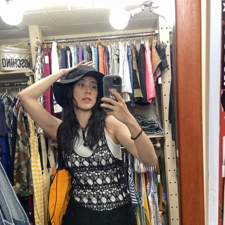 [USED] BLK かぎ編み レース タンクトップ ♡