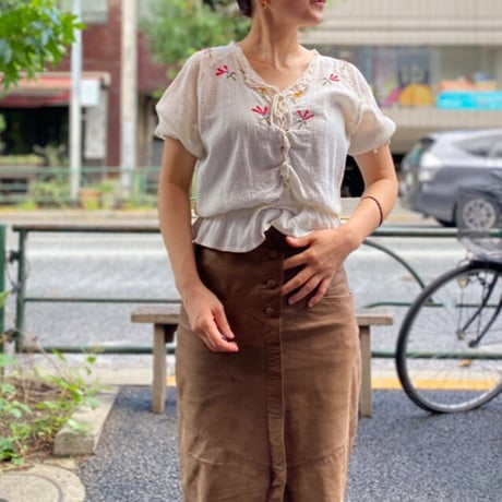 [USED] コットンガーゼ刺繍TOPS
