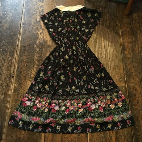 [USED] 襟付き花柄ワンピース