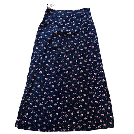 [USED]レーヨン小花柄ロングスカート