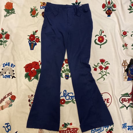[USED] 70's EuroフレアPANTS / 細めNAVY