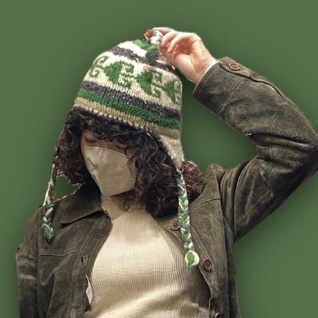 [USED] WOOL🐑耳あてニット帽