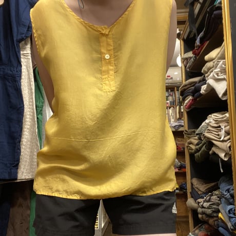 [USED] 100％ SILK タンクトップ-YELLOW