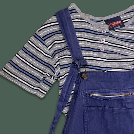 [USED] マルチボーダー💙リブTOPS
