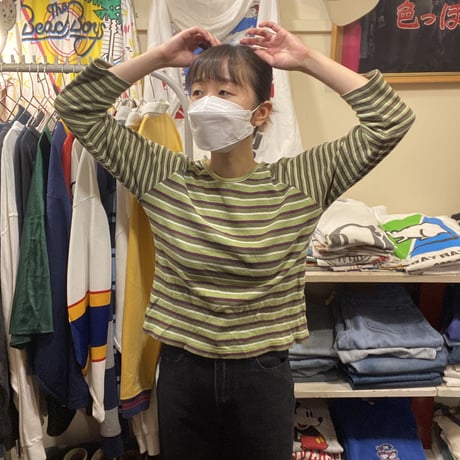 [USED]ボーダー 七分袖ロンtee