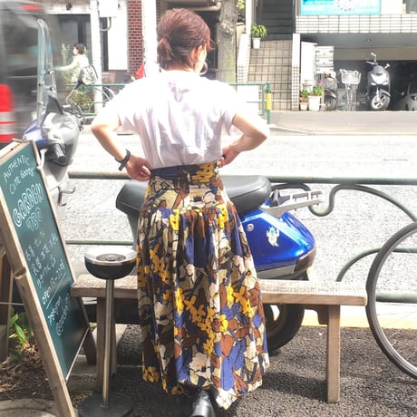 [USED]ハイウエスト花柄ロングスカート