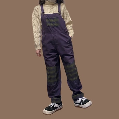 [USED] パッチワーク🍇オーバーオール