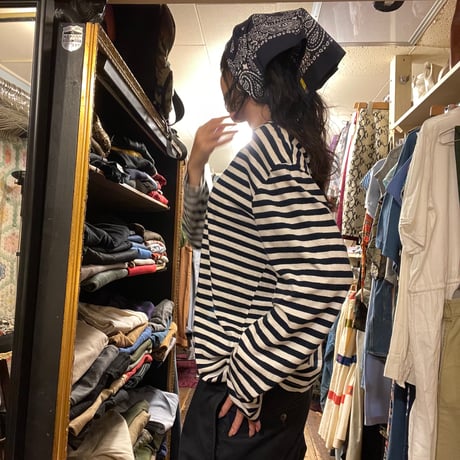 [USED] Midnight NAVY♡ボートネックTOPS