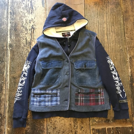 [USED] パッチワーク ネル ベスト♡ Made in U.S.A.