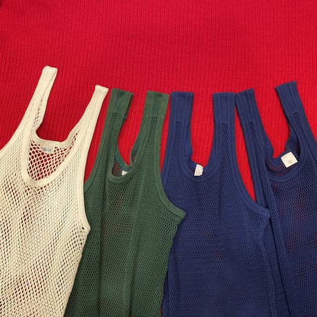 [USED] Euro vintage cotton 編みタンク NAVY