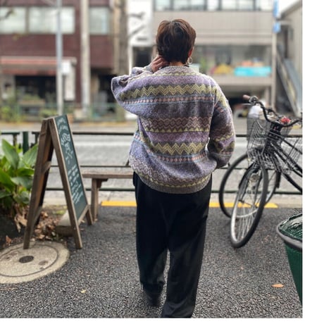 [USED] パステルカラーノルディック柄ニットカーディガン❄️