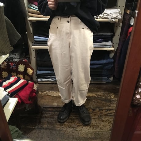 [USED] アイボリー色 cutoff DENIM
