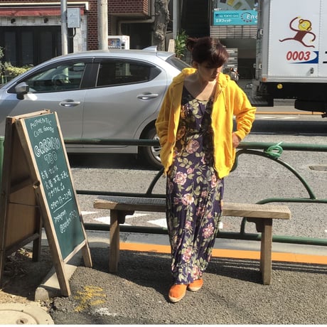 [USED] ノースリーブ花柄レーヨンワンピース
