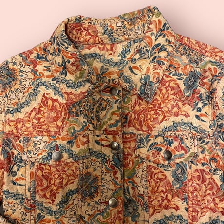 [USED]  花柄刺繍cotton シャツ