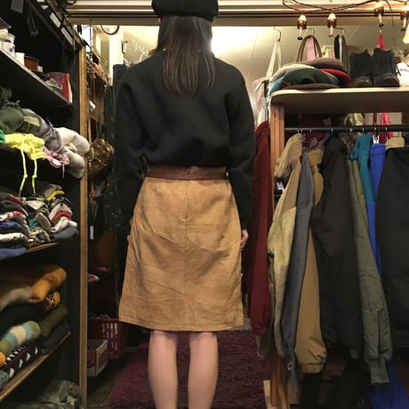 [USED] Real  Leather PACH WORK スカート