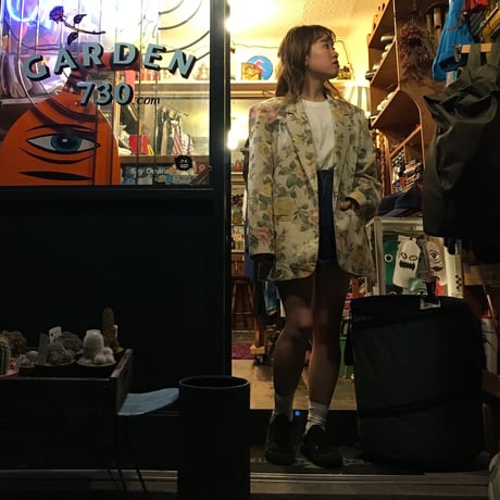 [USED] 肩パット入り! made in U.S.A. 花柄JKT