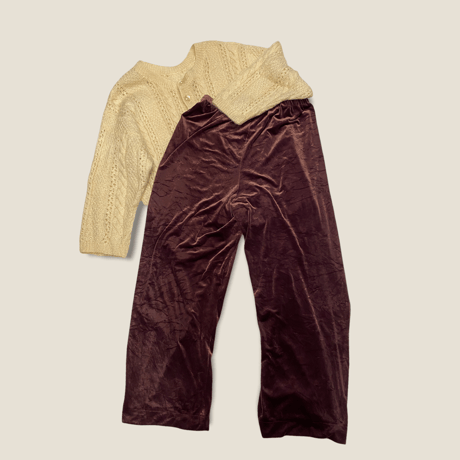 [USED]あずき色🤎ベロア イージー PANTS