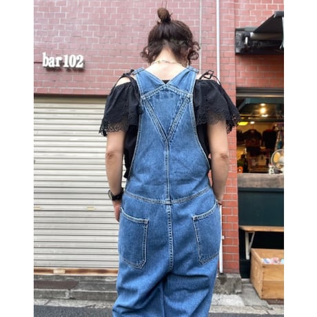 [USED]  八分丈  デニムオーバーオール
