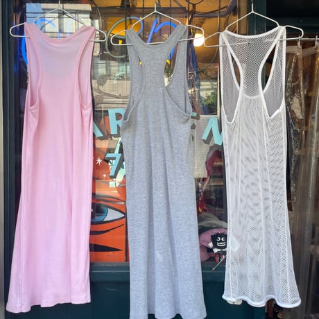 [USED] PASTEL PINK🩷 LONG リブタンク ワンピース