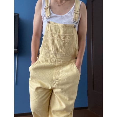 [USED] イエロー💛ヒッコリーオーバーオール