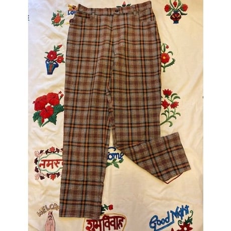 [USED] オレンジチェックパンツ