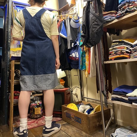 [USED] DENIM♡切り替えサロペットスカート
