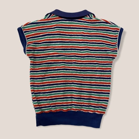 [USED] 襟付きパイルボーダーTOPS♡