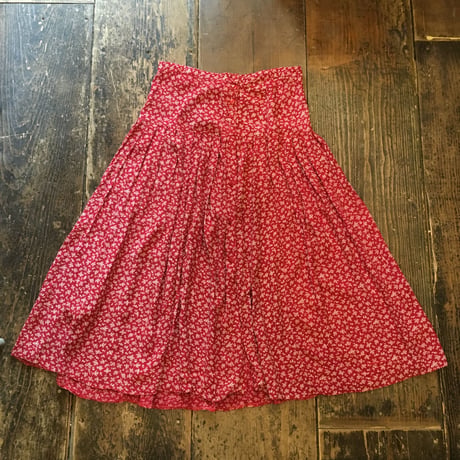 [USED] レーヨン小花柄ロングスカート