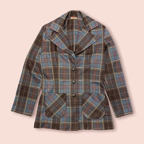 [USED] VINTAGE CHECK POLY JACKET！