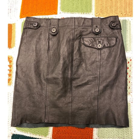 [USED] 切りぱなしレザースカート
