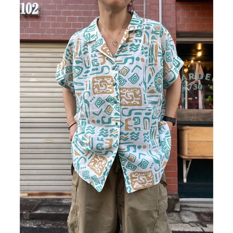 [USED]総柄オープンカラーシャツ♡