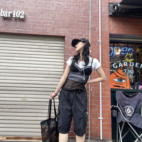[USED] BLK FEED CARGO SHORTS