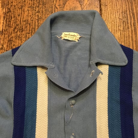 [USED] Vintage みずいろ半袖ニットカーディガン