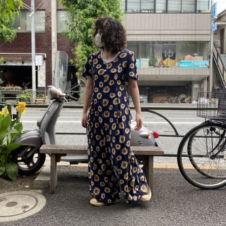 [USED] OLD🌻ひまわり柄オールインワン