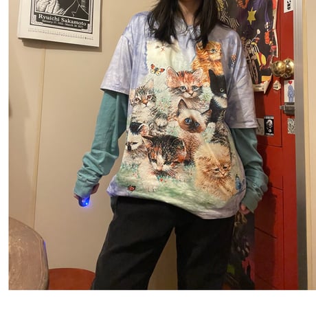 [USED] デジタルいっぱいネコちゃんポリTee