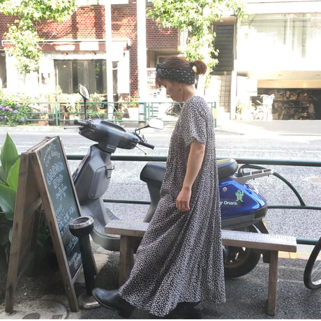 [USED] 小花柄 インド綿 ロングワンピース