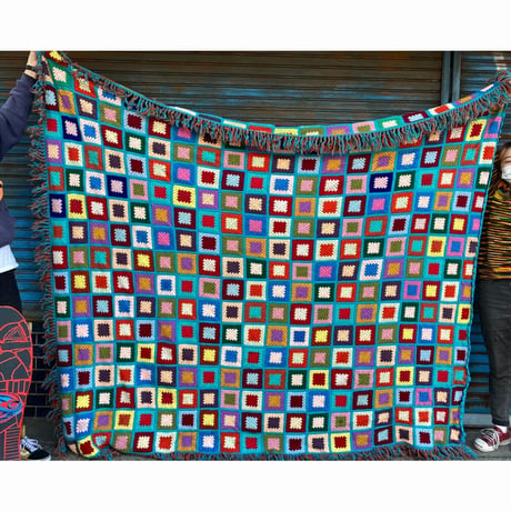 [USED]  Vintage ニット ブランケット 230×200 BIG size !!!