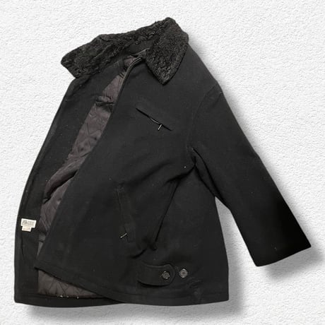 [USED]ボア襟 BLACK WOOL コート　JKT