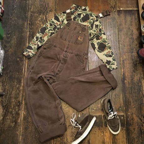 [USED] Carhartt ダック地 BROWNオーバーオール