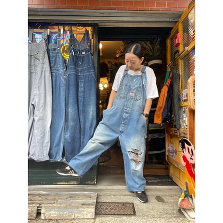 [USED] ROUNDHOUSE ダメージ DENIM OVERALL W41