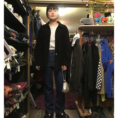 [USED] パッチワークのような スウェード風 shirt