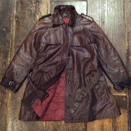 [USED] Real  Leatherトレンチコート