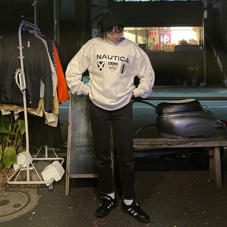 [USED] ”nautica” WHITE COTTON SWEAT