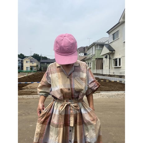 [USED] フロントボタンCOTTON チェックワンピース