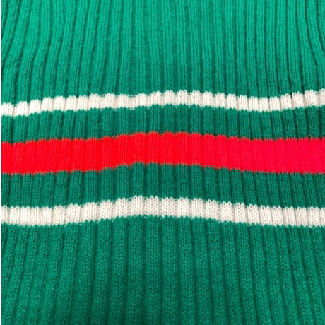 [USED] セブンイレブンカラー❤️💚🤍 リブニット