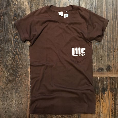 [USED] vintage "Lite BEER" ポケTee