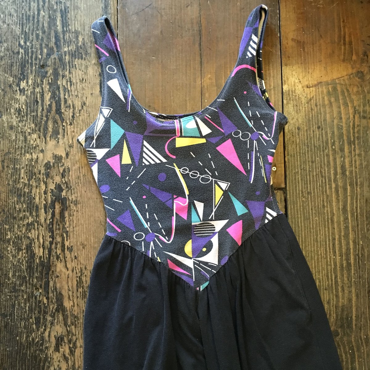 オリジナル柄サロペット USED] 80's エアロビ風 サロペット | garden730